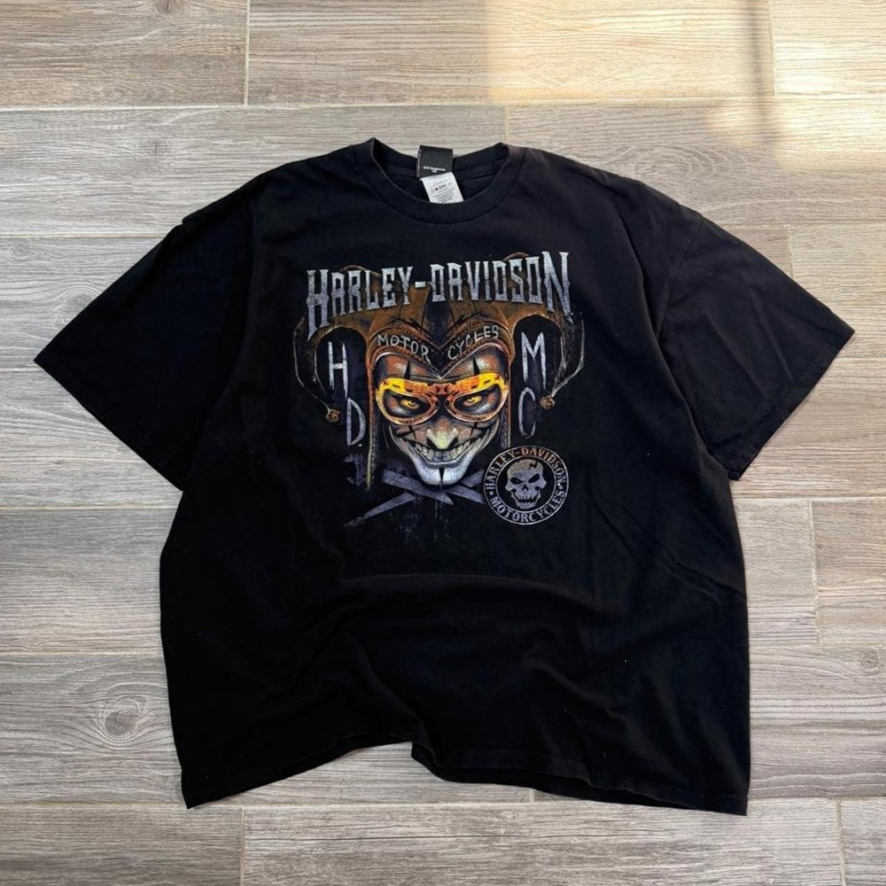 Vintage 90s Harley Davidson black joker t-shirt size xxl